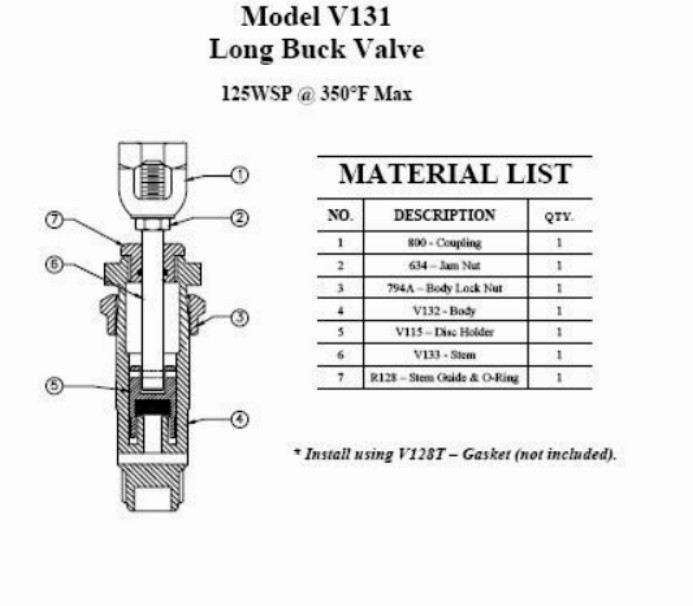 UB Long Buck Valve